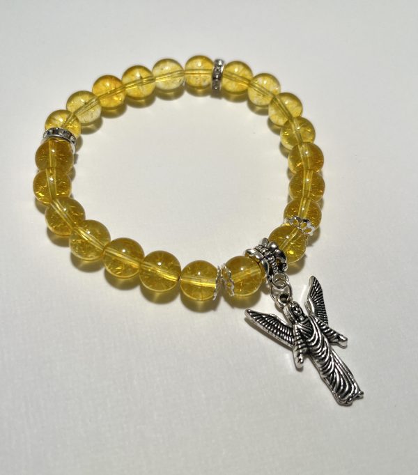 Citrine bracelet with Archangel Gabriel charm.