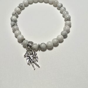 White Howlite bracelet with Archangel Michael charm.