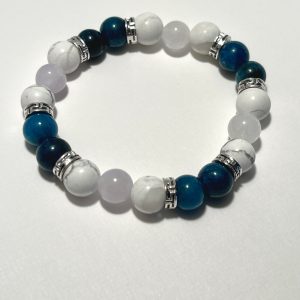 Apatite, Aquamarine, and Howlite bracelet.