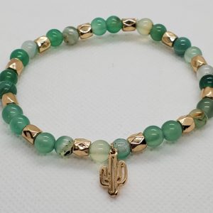 Green Sardonyx with charms bracelet.