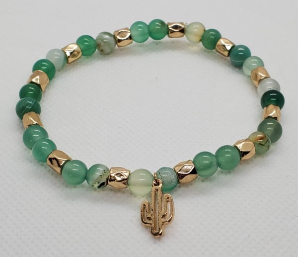 Green Sardonyx with charms bracelet.