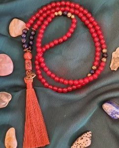 Carnelian and Blue Tiger's Eye Mala.