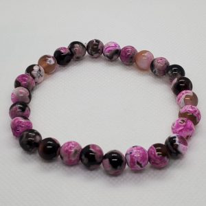 Pink Fire Agate Bracelet.