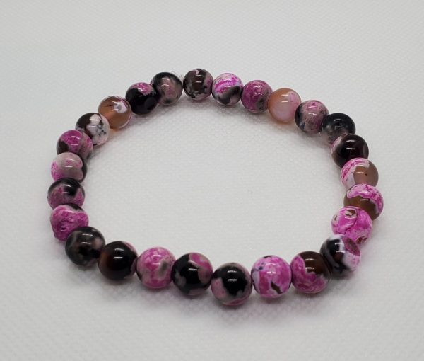 Pink Fire Agate Bracelet.