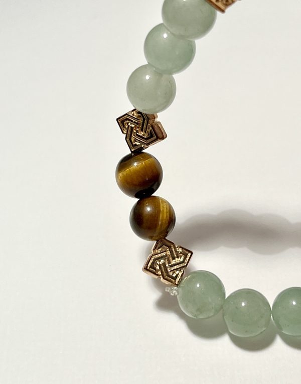 Aventurine and Tiger's Eye Bracelet. Zoomed In.