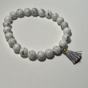 White Howlite with tassel bracelet.