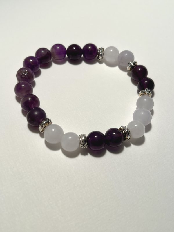 Amethyst and Blue Aquamarine: Self Healing Bracelet.