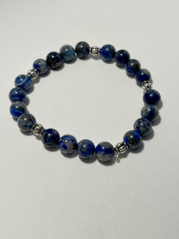 Blue Lapis Lazuli 8 mm bead bracelet.