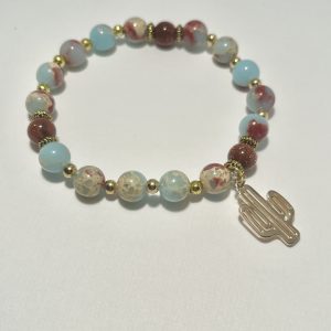 Imperial Jasper and Sandstone Bracelet.