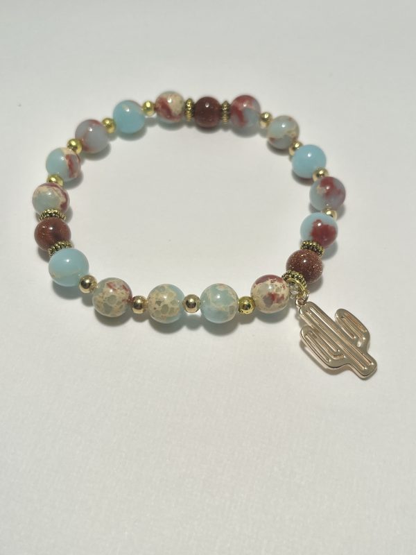 Imperial Jasper and Sandstone Bracelet.