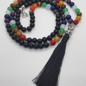 Onyx, Chakra Beads, and Buddha Guru Mala.