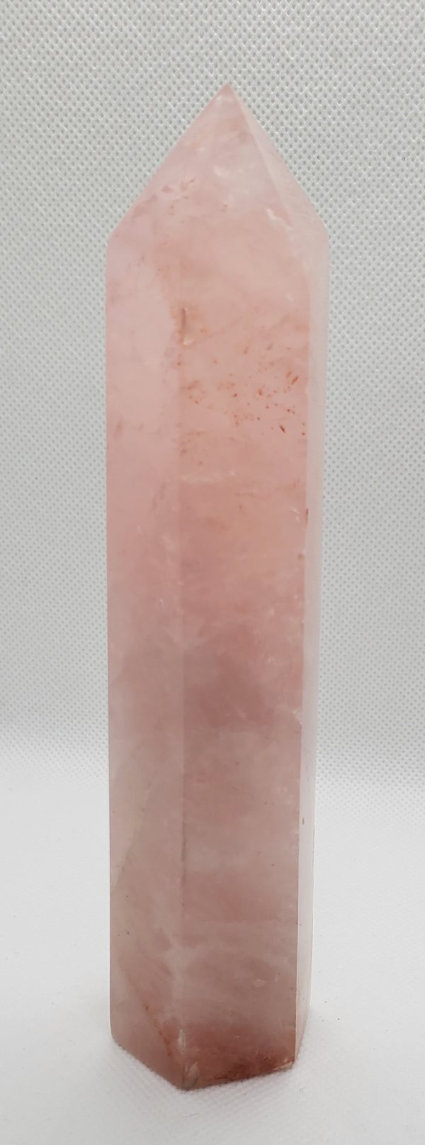 Solid Rose Quartz Obelisk Large Crystal.