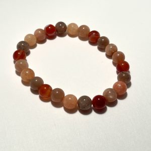 Orange Calcite, Peach Moonstone, Carnelian, and Sunstone Bracelet.