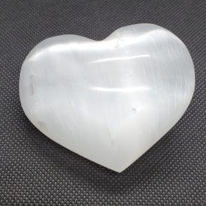 Solid Selenite Heart. Clears etheric blockages and debris.