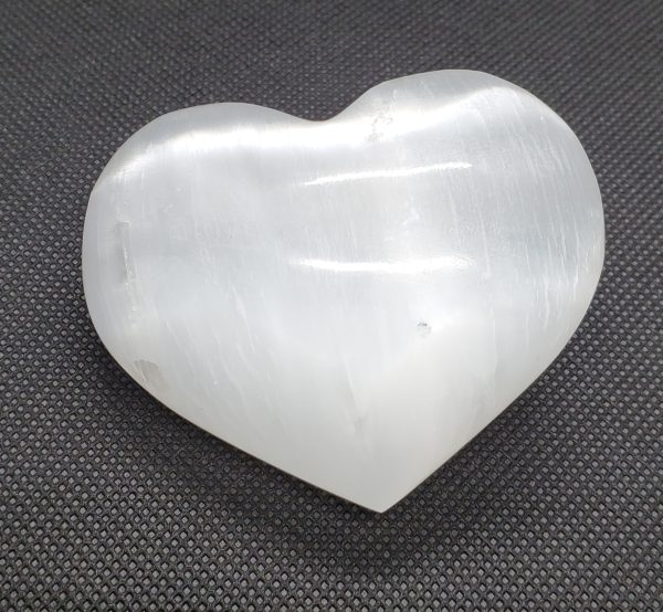 Solid Selenite Heart. Clears etheric blockages and debris.