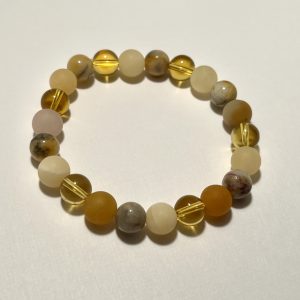 Yellow Calcite, Citrine, Crazy Lace Agate, and Yellow Aventurine Bracelet.