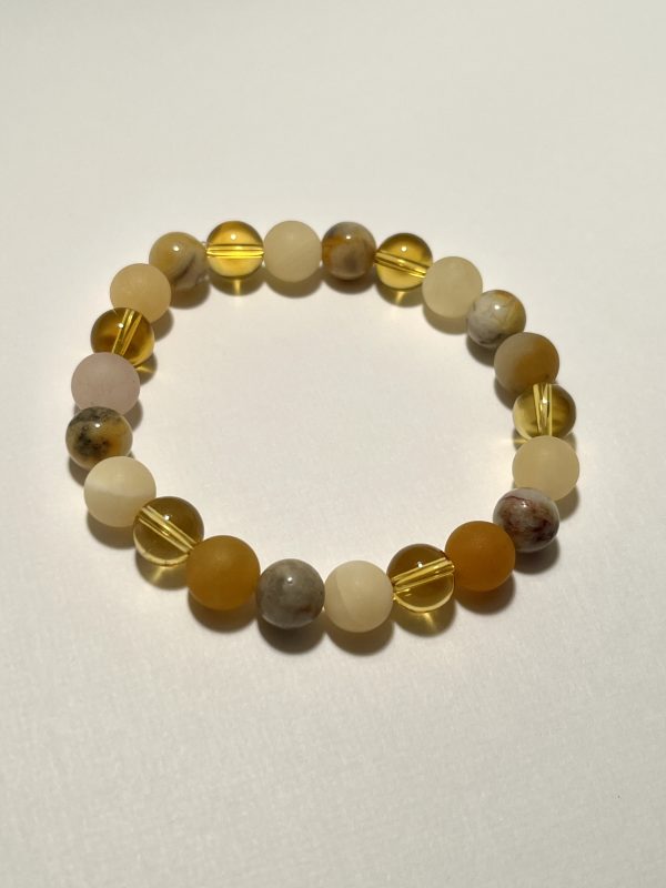 Yellow Calcite, Citrine, Crazy Lace Agate, and Yellow Aventurine Bracelet.