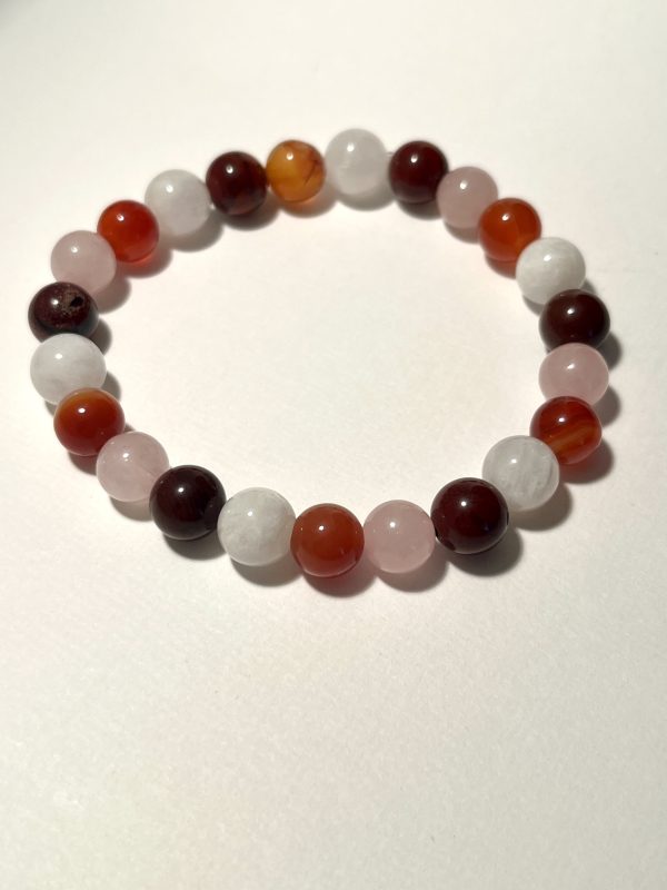 Carnelian, Red Jasper, Moonstone and Rose Quartz: Cancer Energy Bracelet.