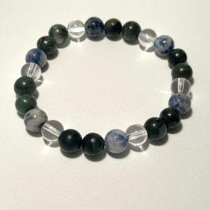 Sodalite, Kambaba Jasper, Quartz and Bloodstone: Pisces Energy Bracelet.