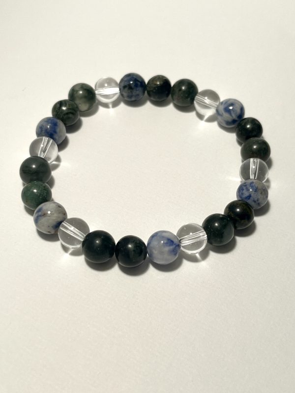 Sodalite, Kambaba Jasper, Quartz and Bloodstone: Pisces Energy Bracelet.