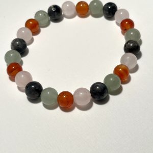 Carnelian, Laborite, Aventurine, and Rose Quartz: Taurus Energy Bracelet.