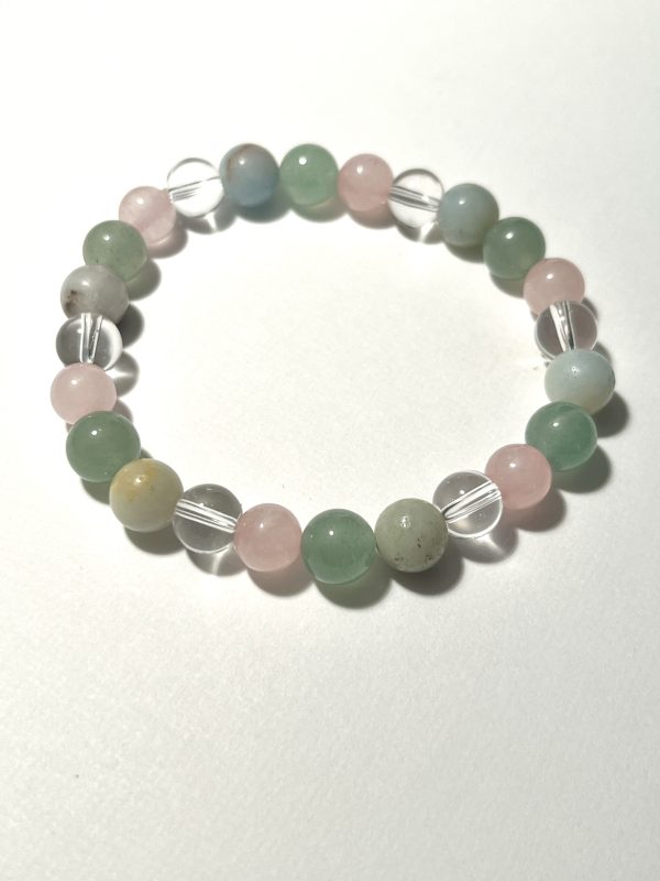 Amazonite, Clear Quartz, Aventurine, and Rose Quartz Bracelet.