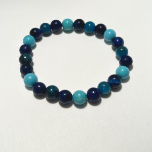 Apatite, Aventurine, Aquamarine, Lapis Lazuli & Quartz bracelet.